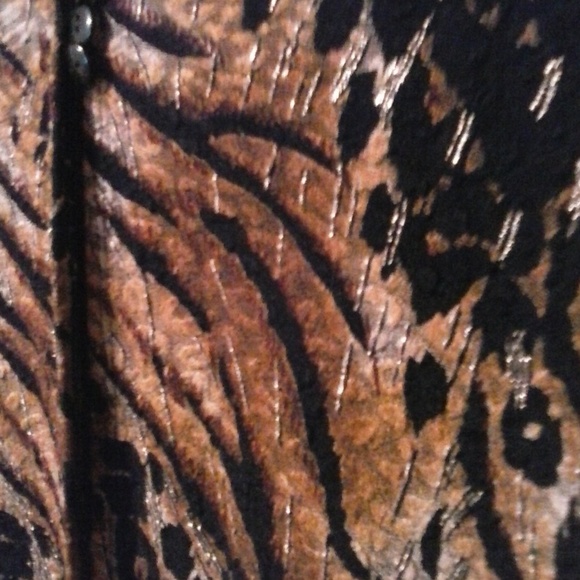 JM COLLECTION ANIMAL PRINT 2-N-1 DRESS BLOUSE - Picture 4 of 6